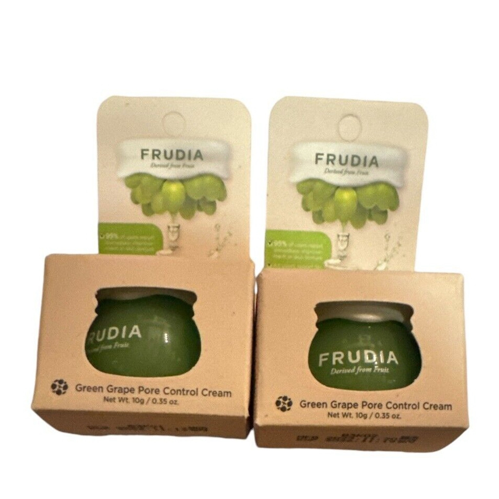 NEW 2X Frudia Green Grape Pore Control Cream, Vegan .35 oz each BNIB